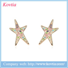 Custom Star stud earring top design earring jewelry fancy design gold earring